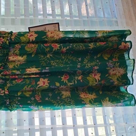 City Studios Woman Green Floral Babydoll Lined Spaghetti Strap Dress, S: S, NWT - Picture 3 of 14